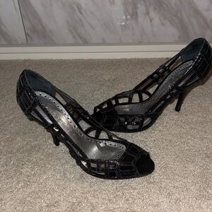 BCBGirls Black Peep-Toe Heels